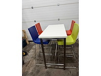 Montis restauranttafel hoog met 4 krukken - afbeelding 2 van  4