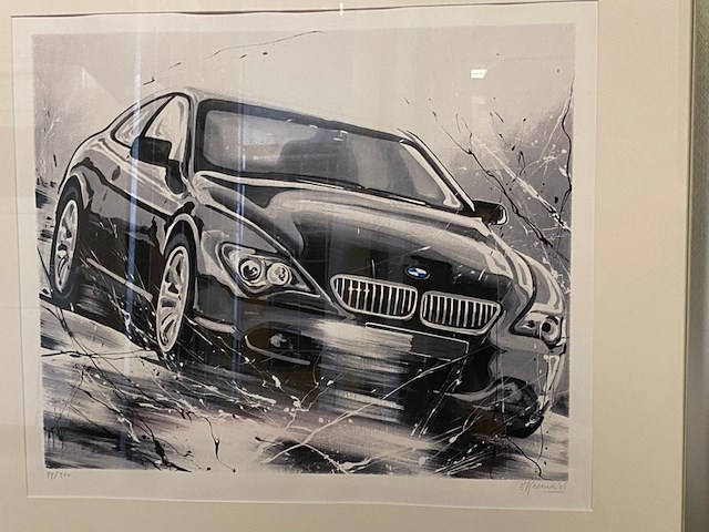 Mooie bmw zeefdruk van de bekende kunstenaar eric jan kremer - afbeelding 3 van  6