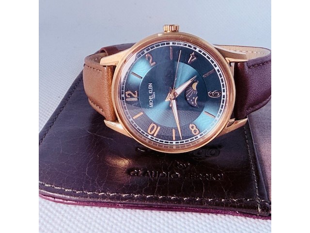 Moonphase herenhorloge - michel klein paris dresswatch - afbeelding 4 van  8