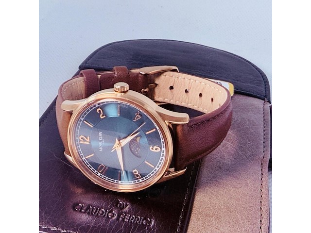 Moonphase herenhorloge - michel klein paris dresswatch - afbeelding 5 van  8