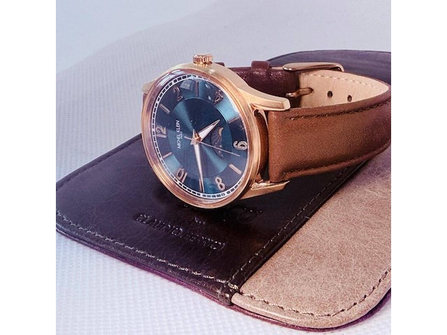 Moonphase herenhorloge - michel klein paris dresswatch - afbeelding 6 van  8