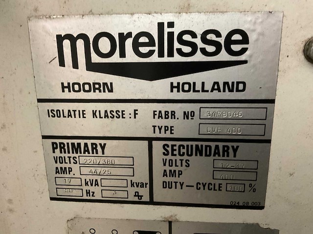 Morelisse cvp400 mig lasapparaat - afbeelding 3 van  4