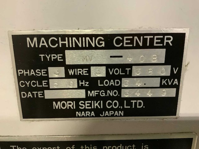 Mori seiki mv-40b cnc verticale bewerkingscentrum - afbeelding 11 van  15