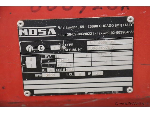 Mosa benzine generator ge 4500 sx - afbeelding 8 van  11