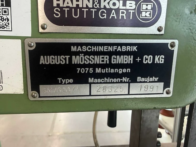 Mossner - 1991 - sm/320/a - verticale bandzaagmachine - afbeelding 4 van  6