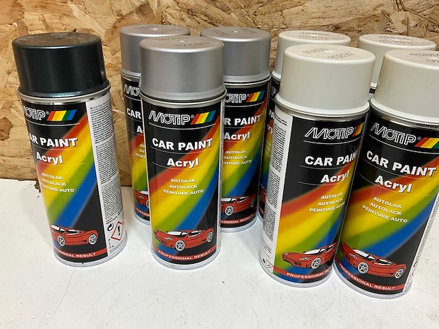 Motip acrylak autoverf diverse kleuren (8x) - afbeelding 3 van  4