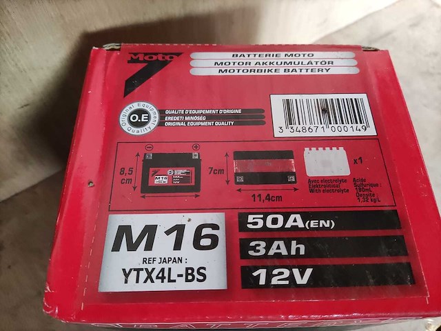 Moto - ytx4l-bs - scooter / motor accu - afbeelding 1 van  6
