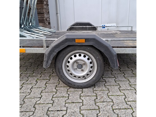 Motor / fiets aanhanger + opbergbox, grijs / chroom - afbeelding 4 van  20