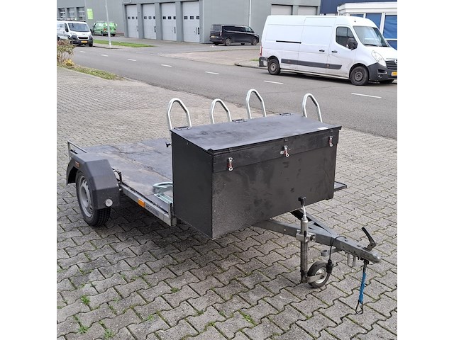 Motor / fiets aanhanger + opbergbox, grijs / chroom - afbeelding 6 van  20