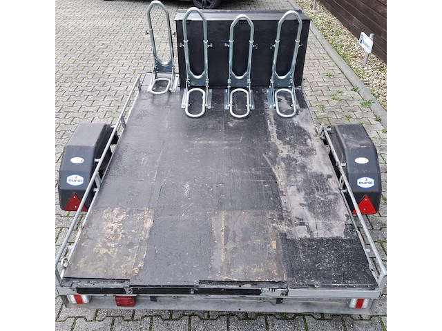 Motor / fiets aanhanger + opbergbox, grijs / chroom - afbeelding 13 van  20