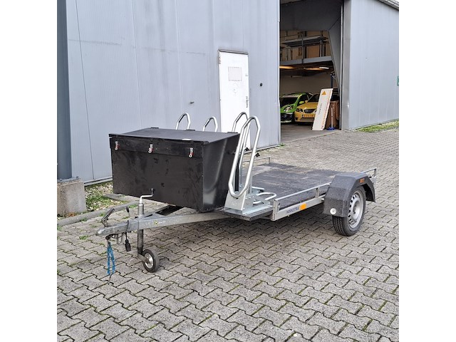 Motor / fiets aanhanger + opbergbox, grijs / chroom - afbeelding 12 van  20