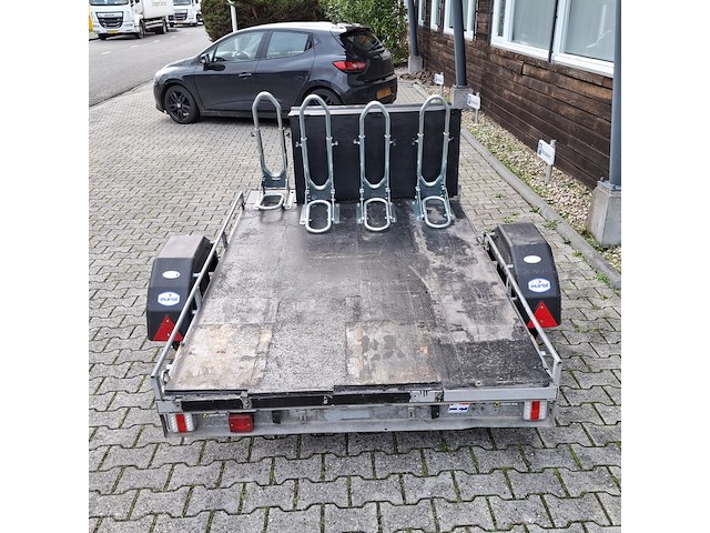 Motor / fiets aanhanger + opbergbox, grijs / chroom - afbeelding 19 van  20