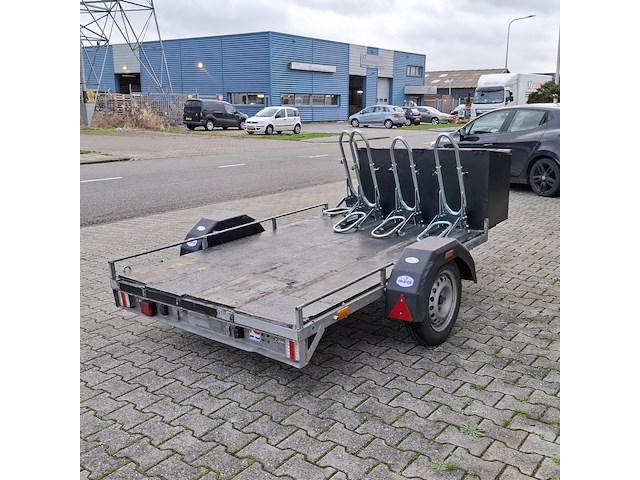Motor / fiets aanhanger + opbergbox, grijs / chroom - afbeelding 20 van  20