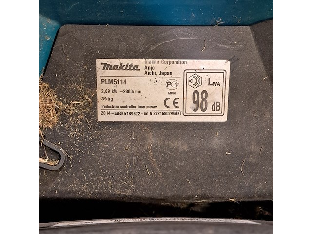 Motor grasmaaier, makita, plm5114, 2014 - afbeelding 9 van  13