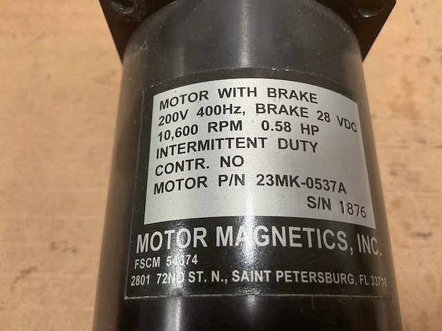 Motor magnetics inc. motor with brake - afbeelding 2 van  5