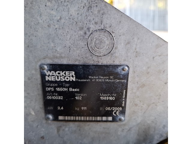 Motor trilplaat wacker neuson, dps 1850 basic, bouwjaar 2009 - afbeelding 8 van  10
