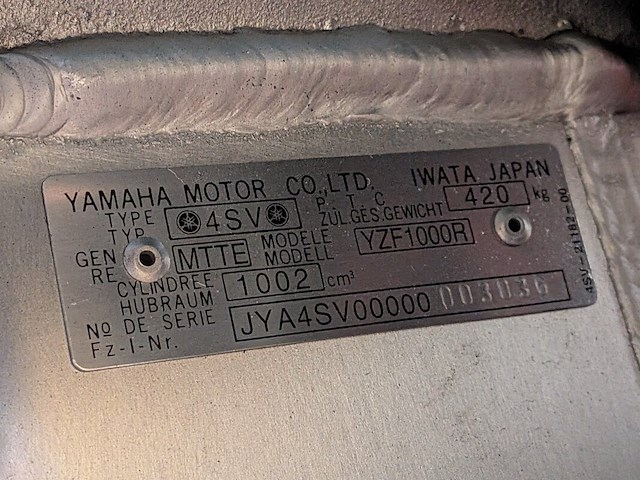 Motor, yamaha, yzf 1000 r thunder ace, 1996 - afbeelding 41 van  47