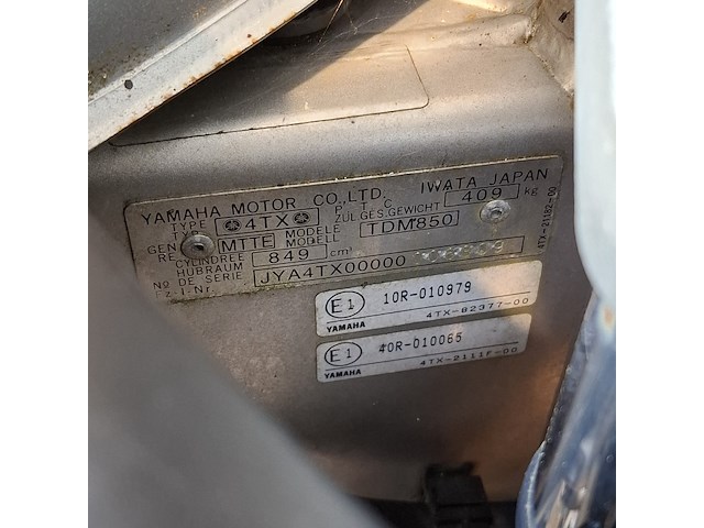 Motorfiets, yamaha, tdm 850, 1996 - afbeelding 28 van  34