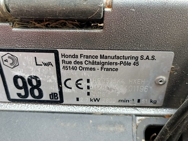 Motorgrasmaaier, honda, hrd 536, 2016 - afbeelding 6 van  7