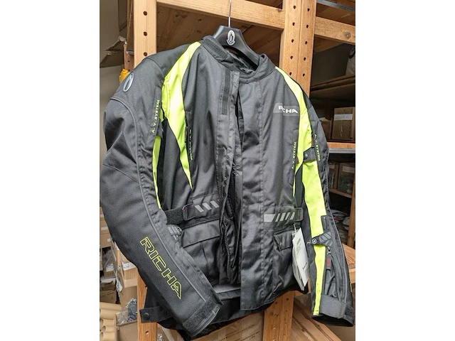 Motorjas van richa, zwart / geel, xl - afbeelding 1 van  3
