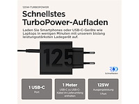 Motorola turbopower 125w lader met usb type-c kabel zwart - afbeelding 4 van  5