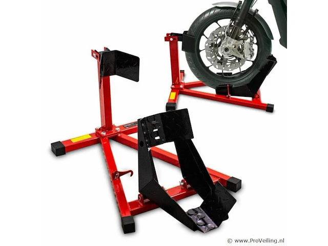 Motorstandaard voorwiel zwart / rood - afbeelding 1 van  9