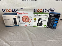 Moulinex blender & braun scheerapparaat & eufy deurbel & steelseries koptelefoon - afbeelding 1 van  5