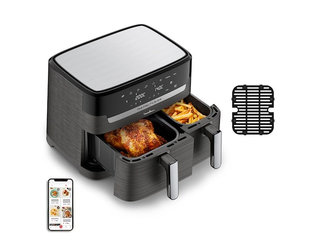 Moulinex dual easy fry ez905b20 heteluchtfriteuse - afbeelding 2 van  3