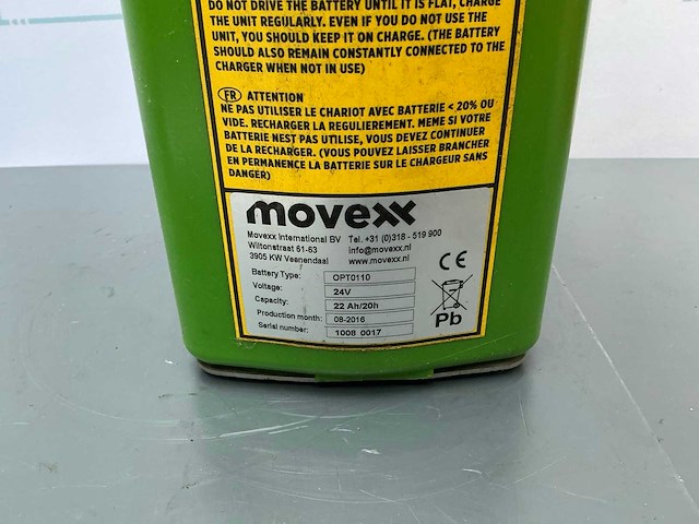 Movexx - opt0110 - 24v 22ah - batterij - afbeelding 2 van  3