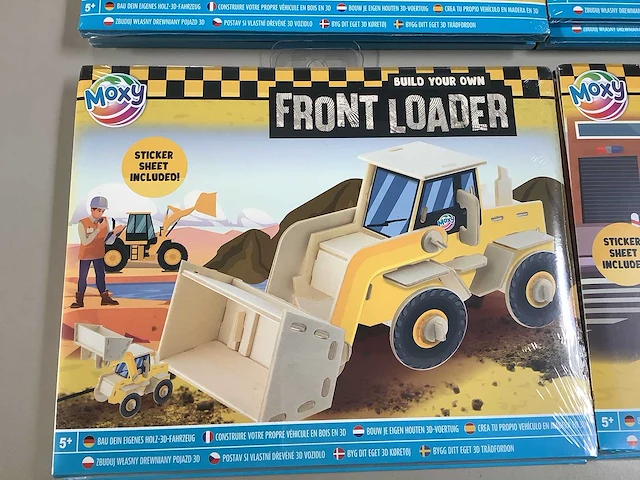 Moxy speelgoed - bouw je eigen houten 3d-voertuig (truck/ dump truck/ front loader/ police car) (960x) - afbeelding 4 van  9