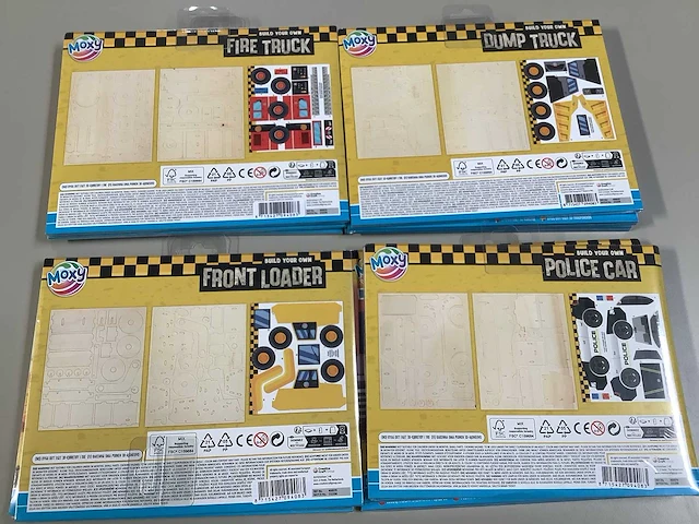 Moxy speelgoed - bouw je eigen houten 3d-voertuig (truck/ dump truck/ front loader/ police car) (960x) - afbeelding 6 van  9