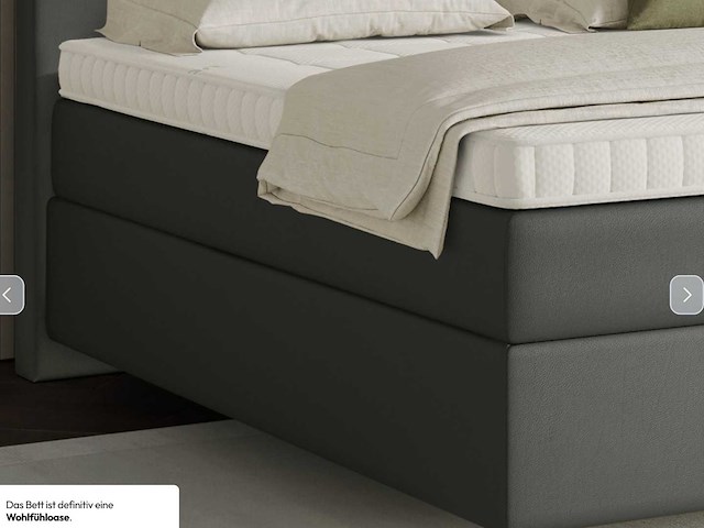 Mozart - premium boxspring crush grey leather 180 x 200 cm - afbeelding 4 van  11
