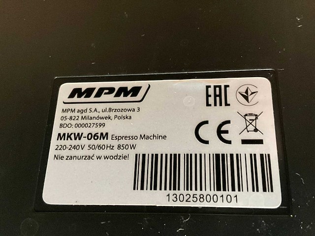 Mpm mkw-06m espressomachine - afbeelding 4 van  5