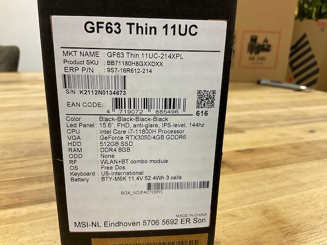 Msi gf 63 thin 11uc gaming laptop - afbeelding 4 van  4