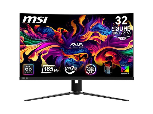 Msi mag 321cup qdoled 4k uhd curved gaming monitor - afbeelding 1 van  6