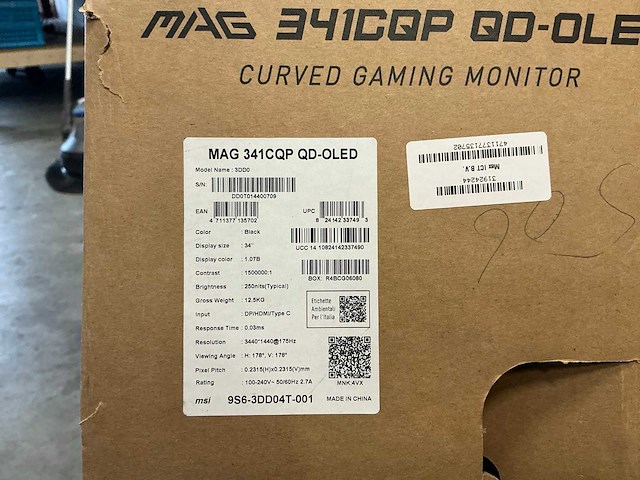 Msi mag 341cqp qd-oled curved gaming monitor - afbeelding 3 van  4