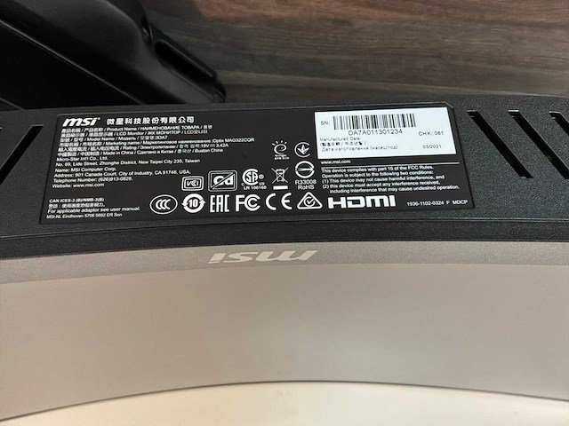 Msi mag322cqr monitor (2x) - afbeelding 4 van  5
