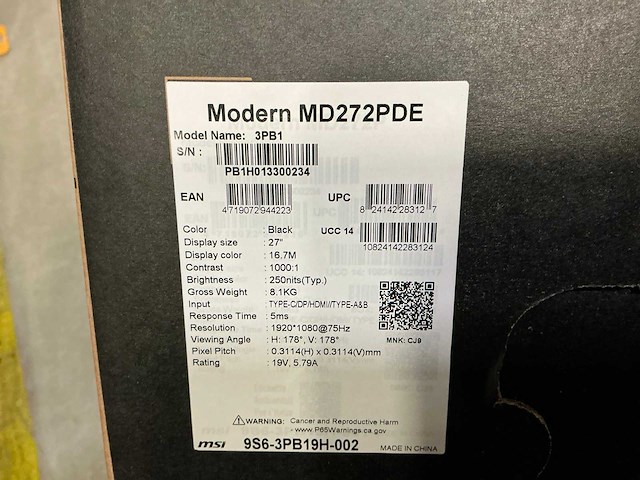 Msi modern md272pde monitor - afbeelding 2 van  3