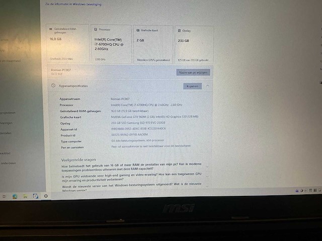 Msi ms-1795 laptop - afbeelding 2 van  4