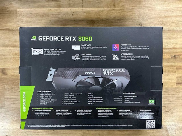Msi nvidia aero itx geforce rtx 3060 videokaart - afbeelding 2 van  3