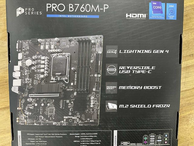Msi pro b760m-p moederbord - afbeelding 2 van  3