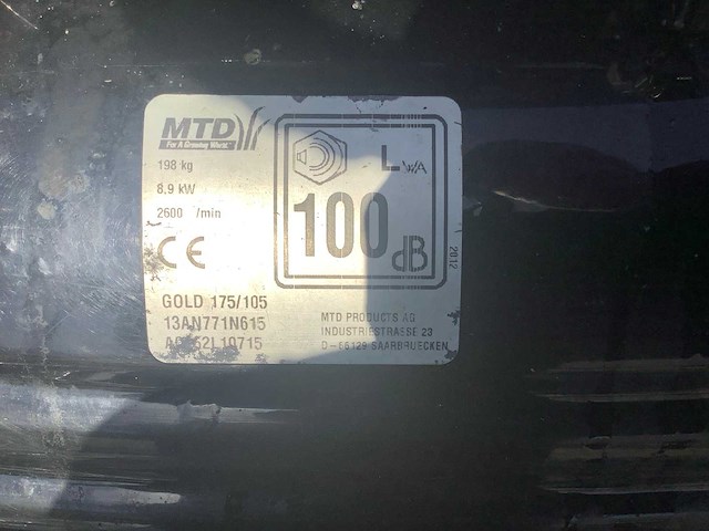 Mtd gold 175/105 zitmaaier - afbeelding 7 van  7