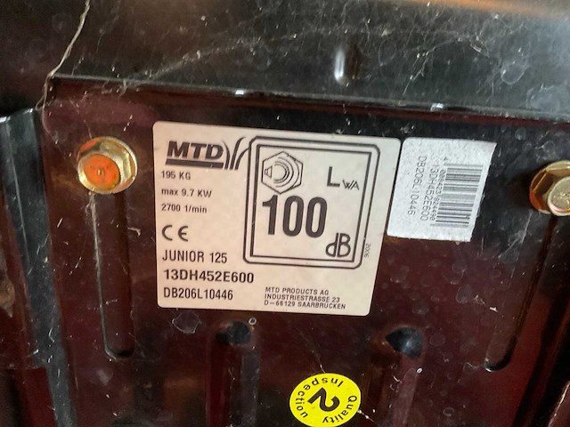 Mtd junior 125 zitmaaier - afbeelding 8 van  8