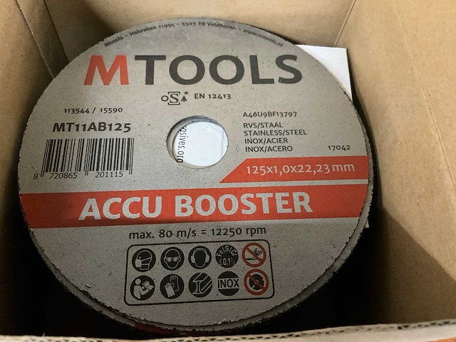 Mtools 125x1,0x22mm partij rvs doorslijpschijven (100x) - afbeelding 2 van  4