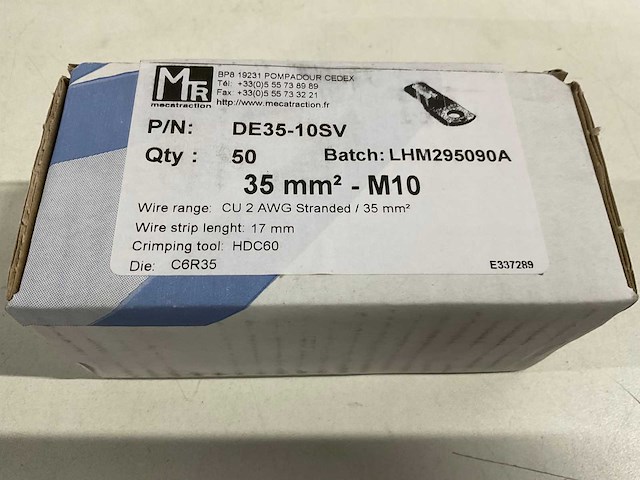 Mtr - de35-10sv - buiskabelschoen 35mm2-m10 (500x) - afbeelding 2 van  5