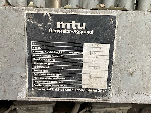Mtu / anton piller nkt 1400-4 stroomaggregaat (1400 kva) - afbeelding 9 van  21