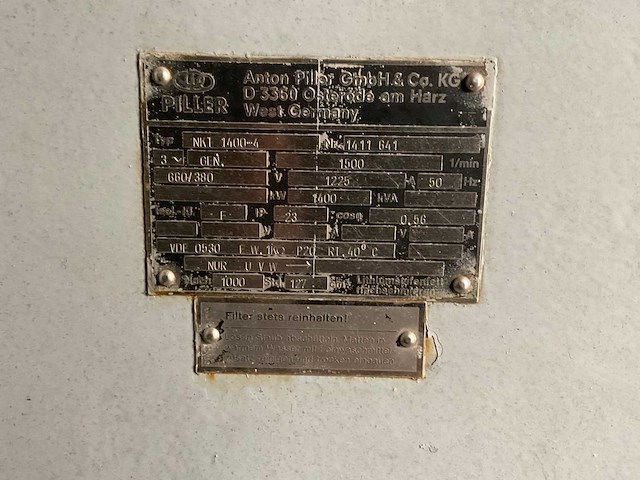 Mtu / anton piller nkt 1400-4 stroomaggregaat (1400 kva) - afbeelding 10 van  21