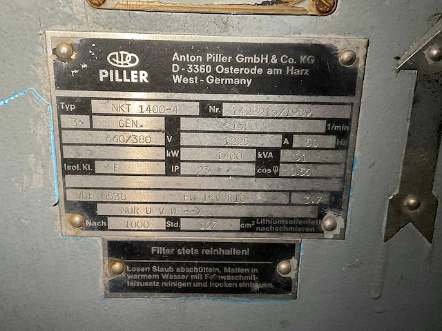 Mtu / anton piller nkt 1400-4 stroomaggregaat (1400 kva) - afbeelding 7 van  15