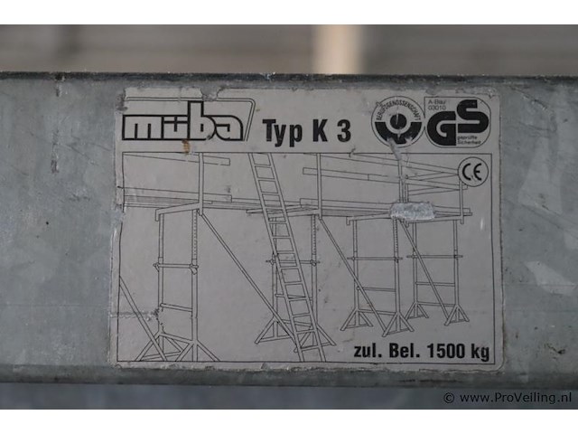 Muba steigerbok type k3 - 157x5x170cm - 2 stuks - afbeelding 5 van  6