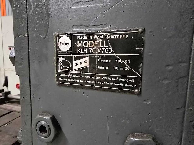 Mubea - klh 700 / 760 - ponsmachine - afbeelding 9 van  12